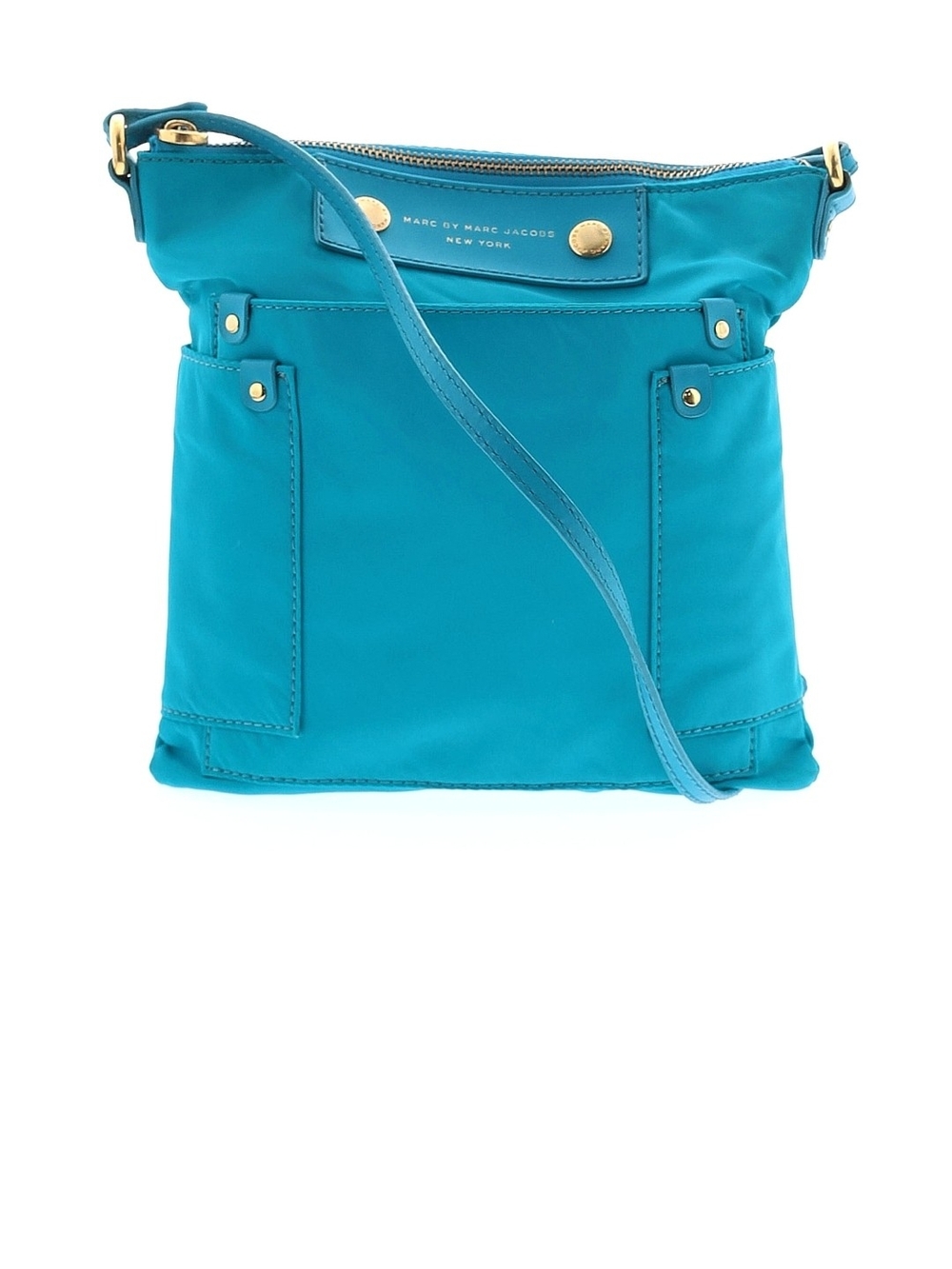 Marc Jacobs Turquoise Nylon Crossbody with Gold Hardware, Shoulder, Crossbody